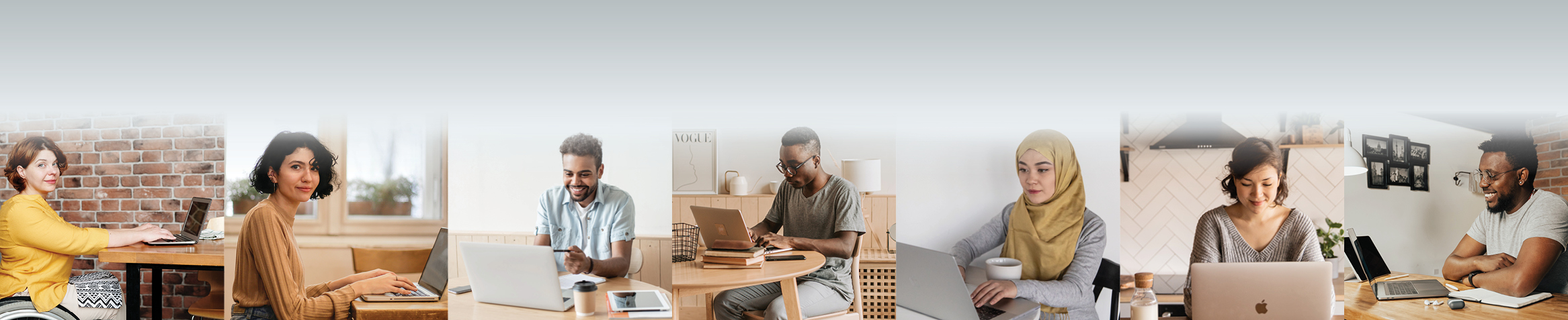 Snapshots of people on computers