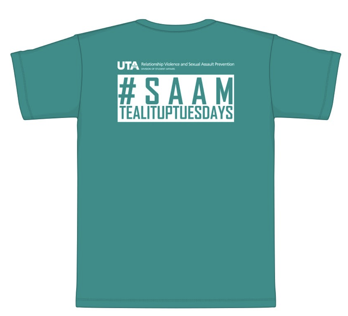 teal shirt