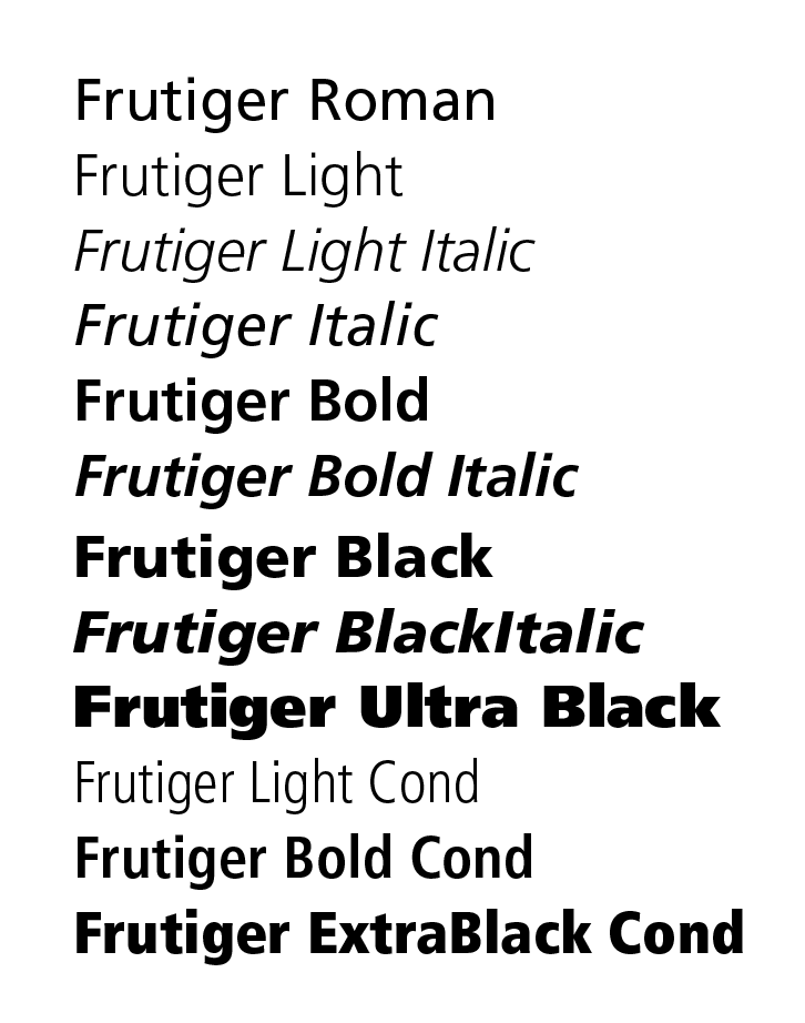 frutiger fonts