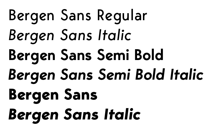 bergen sans font