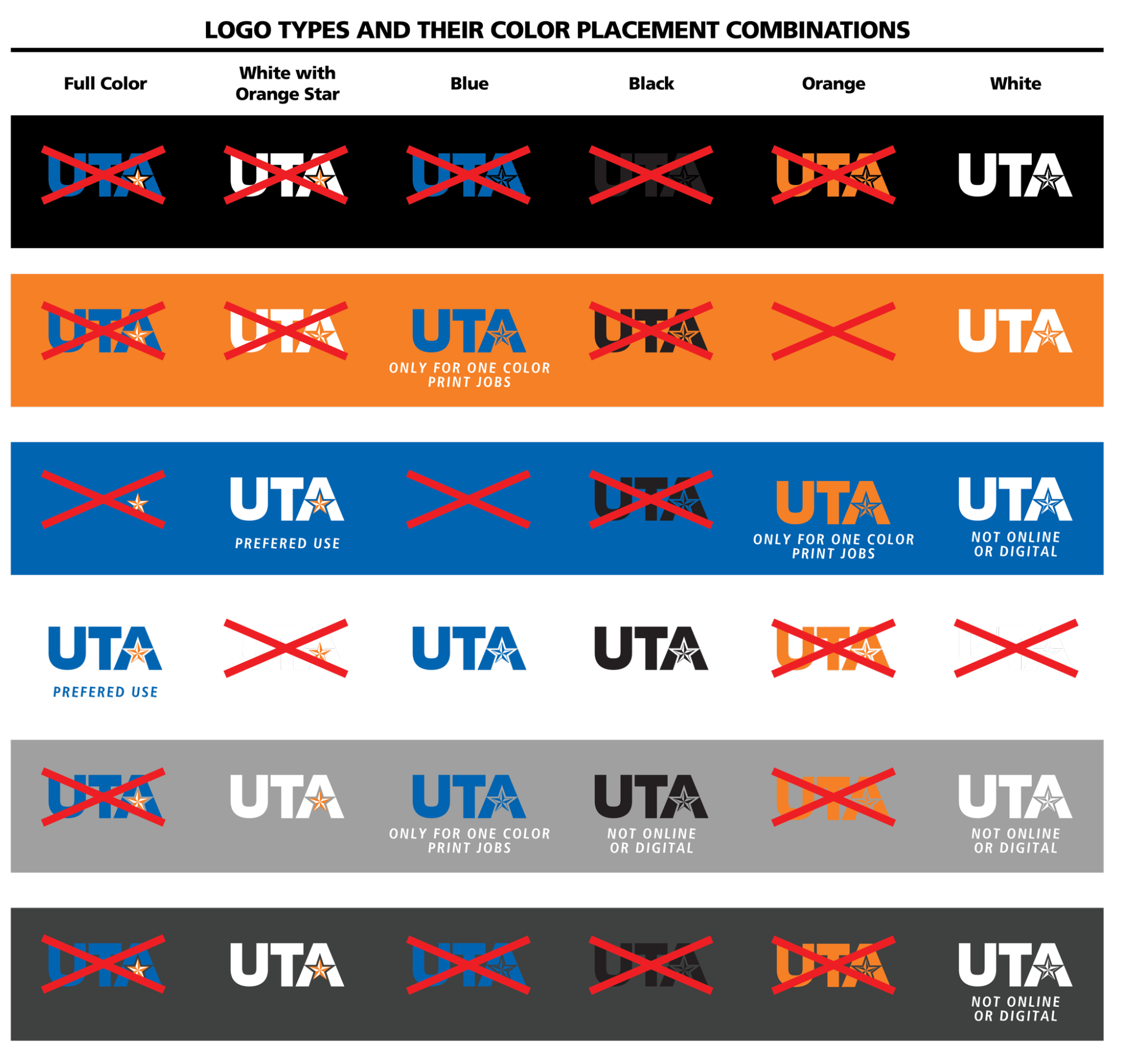 main logo with color combinations