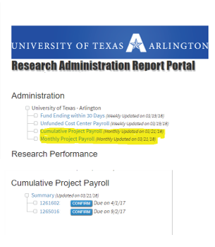 research administration report portal