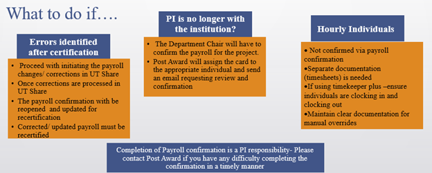 Error correction and additional documentation